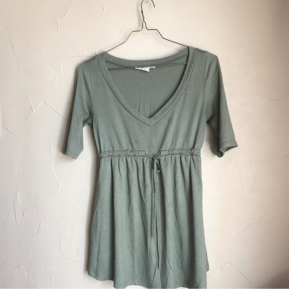 Layered with Love, size medium, baby doll fit, mauve green